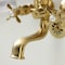 Kingston Brass KS245SB Tub Wall Mount Clawfoot Tub Faucet with Hand Shower, Brushed Brass KS245SB - alternate 5